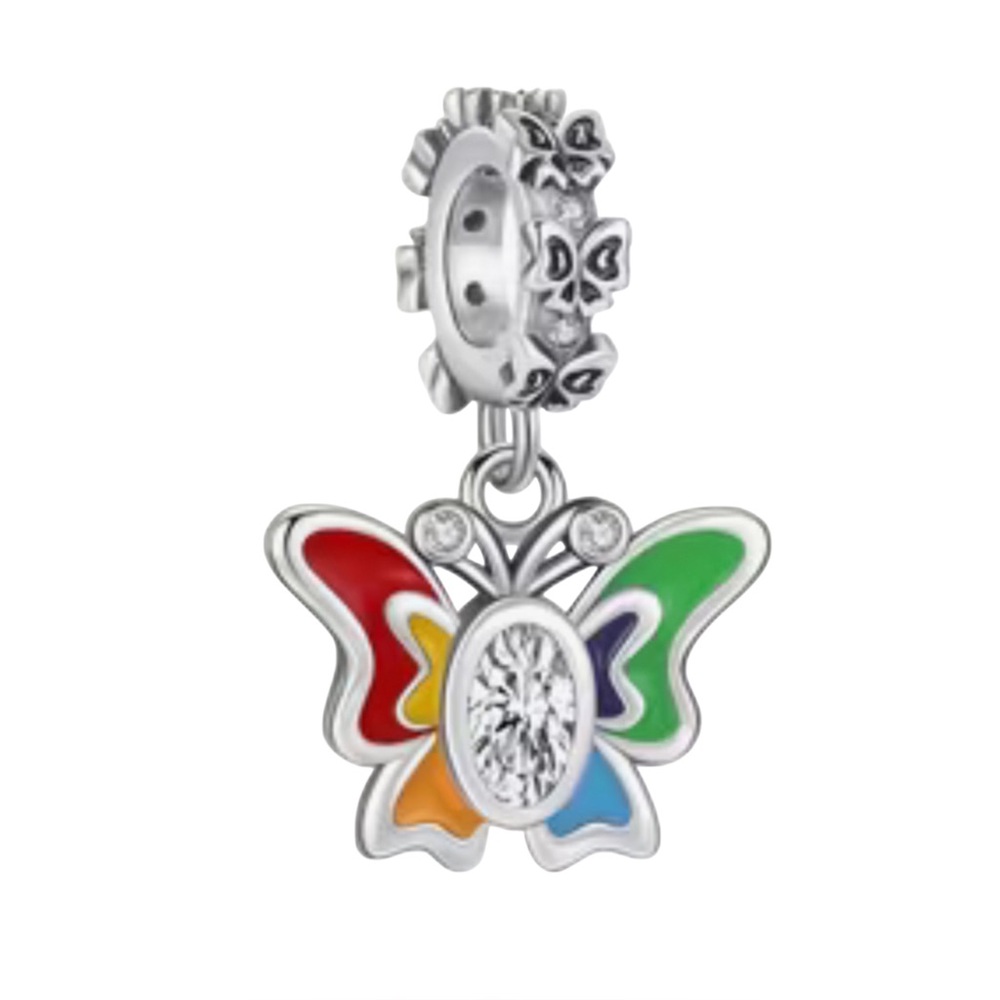 S925 Rainbow Infinity Butterfly Charm Pandora Style